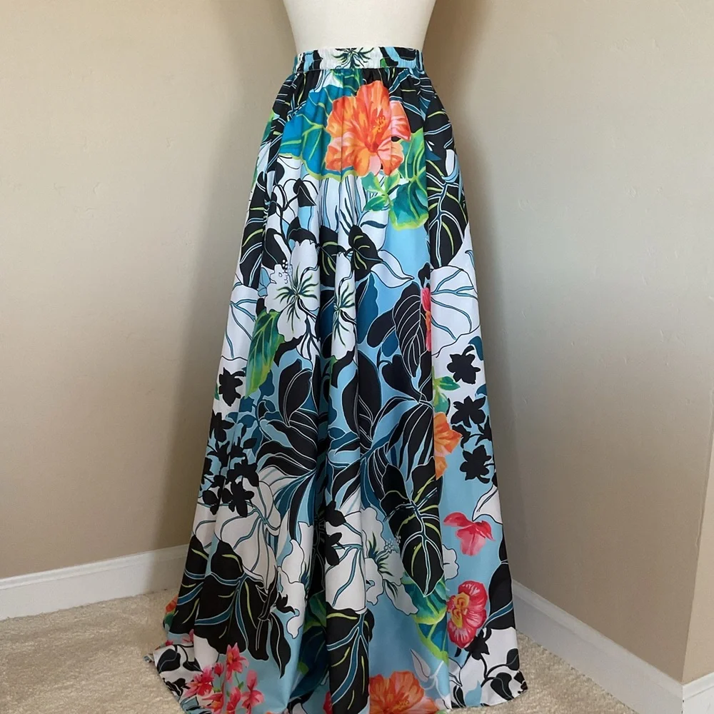 Rachel Zoe Maxi Skirt Floral Print Silky Size S - Picture 1 of 6